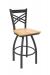 Holland Bar Stool's Catalina #820 Swivel Barstool with Back, in Pewter metal finish and Natural Maple wood seat finish