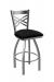 Holland's Catalina 820 Swivel Bar Stool in Stainless Steel and Black Vinyl Seat Cushion