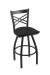 Holland's Catalina 820 Black Swivel Metal Bar Stool with Cross Back Design and Black Maple Wood Seat