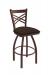 Holland Bar Stool's Catalina #820 Swivel Barstool with Back, in Bronze metal finish and Brown vinyl