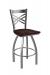 Holland's Catalina 820 Swivel Bar Stool in Stainless Steel and Dark Cherry Wood Seat