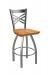 Holland Bar Stool's Catalina #820 Swivel Barstool with Back, in Stainless Steel metal finish and Medium Maple wood seat finish