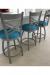 Holland's #820 Catalina Swivel Nickel Kitchen Counter Stools in Turquoise Seat Cushion