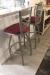Holland's Catalina Nickel Bar Stools with Red Seat Cushion in Modern Kitchen Bar