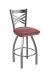 Holland's Catalina Silver Swivel Bar Stool with Pink Seat Cushion