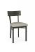 Amisco's Lauren Modern Dining Chair in Dark Brown Metal Finish and Light Tan Seat Cushion
