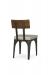 Amisco's Architect Industrial Dining Chair with Wood Back, Seat Cushion, and Metal Frame - View of Back