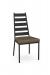 Amisco's Level Modern Black Slat Back Dining Chair with Square Seat Cushion in Brown
