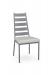 Amisco's Level Modern Ladder Back Dining Chair in Silver Metal and White Seat Cushion