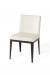 Amisco Pablo Modern Metal Dining Chair with Upholstered White Seat and Back