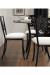 Amisco's Mimosa Dining Chair with White seat cushion and Black metal frame