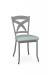 Amisco's Marcus Modern Dining Chair in Nickel Metal Finish and Seafoam Green Seat Cushion