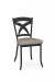 Amisco's Marcus Black Dining Chair with Tan Seat Cushion and Cross Style Back