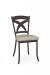 Amisco's Marcus Espresso Brown Metal Dining Chair with Cross Back Design and Square Seat Cushion
