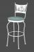 Trica's Art Collection 1 Swivel Counter Stool in White metal finish