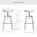 Architect Backless Bar Stool Dimensions