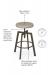 The Amisco Architect screw stool features a seat cushion, screw mechanism, and heavy duty steel joints