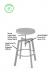 Backless Architect Swivel Stool that Adjusts from 25 in up to 31 in
