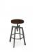 Amisco's Architect Gray Metal Backless Bar Stool with Cherry Wood Seat