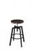 Amisco Architect Backless Screw Metal Stool with Wood Seat