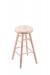 Holland's Saddle Dish Round Backless Swivel Stool with Turned Legs in Maple Natural Wood Finish