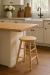 Holland's Sadie Saddle Dish Natural Wood Backless Bar Stool in Kitchen