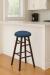 Holland's Darcy Round Cushion Brown and Blue Backless Bar Stool in Modern Kitchen