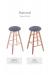 Holland's Round Cushion Backless Wood Barstools with Turned Legs: Comparison of Maple and Oak Natural