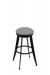 Holland's 9000 Laser Backless Swivel Barstool in Black Metal Finish and Gray Seat Cushion