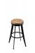 Holland's 9000 Laser Backless Swivel Barstool in Black Metal Finish and Wood Seat Finish in Medium Maple