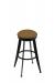 Holland's 9000 Laser Backless Swivel Barstool in Black Metal Finish and Brown Seat Cushion