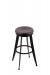 Holland's 9000 Laser Backless Swivel Barstool in Black Metal Finish and Wood Seat Finish in Dark Cherry Maple