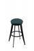 Holland's 9000 Laser Backless Swivel Barstool in Black Metal Finish and Teal Seat Cushion
