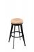 Holland's 9000 Laser Backless Swivel Barstool in Black Metal Finish and Wood Seat Finish in Natural Oak