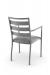 Amisco's Tori Transitional Dining Arm Chair with Ladder Back Design in Gray