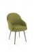 Amisco's Weston Upholstered Swivel Dining Chair in Green Fabric and Stainless Metal Finish