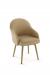 Amisco Weston Upholstered Dining Chair in Gold Metal Finish