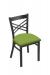 Holland's #620 Catalina Dining Chair in Pewter Metal Finish and Green Seat Cushion