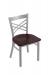 Holland's #620 Catalina Dining Chair in Nickel Metal Finish and Oak Dark Cherry Wood Seat Finish