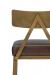 Wesley Allen's Macias Modern Square Bar Stool with Back in Brass Bisque - Back View - Close Up