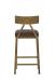Wesley Allen's Macias Modern Square Bar Stool with Back in Brass Bisque - Back View