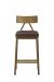 Wesley Allen's Macias Modern Square Bar Stool with Back in Brass Bisque - Front View