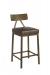 Wesley Allen's Macias Modern Square Bar Stool with Back in Brass Bisque