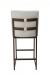 Wesley Allen's Marbury Upholstered Modern Bar Stool with Sled Base in White Seat/Back Cushion - View of Back