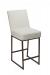 Wesley Allen's Marbury Upholstered Modern Bar Stool with Sled Base in White Seat/Back Cushion