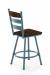 Trica's Louis Blue Farmhouse / Country Swivel Bar Stool with Espresso Seat and Back Wood Finish