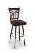 Amisco Garden Swivel Stool with Brown Metal and Brown Seat Cushion