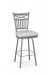 Amisco's Garden Traditional Swivel Kitchen Counter Stool with Cross Back Design in Silver and Gray