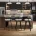 Amisco's Ronny Black Modern Swivel Counter Stools in Modern Kitchen