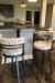 Amisco's Ronny Swivel Barstools in Charcoal Gray Metal Finish and Arrowhead Pattern on Seat/Back in Modern Kitchen Bar